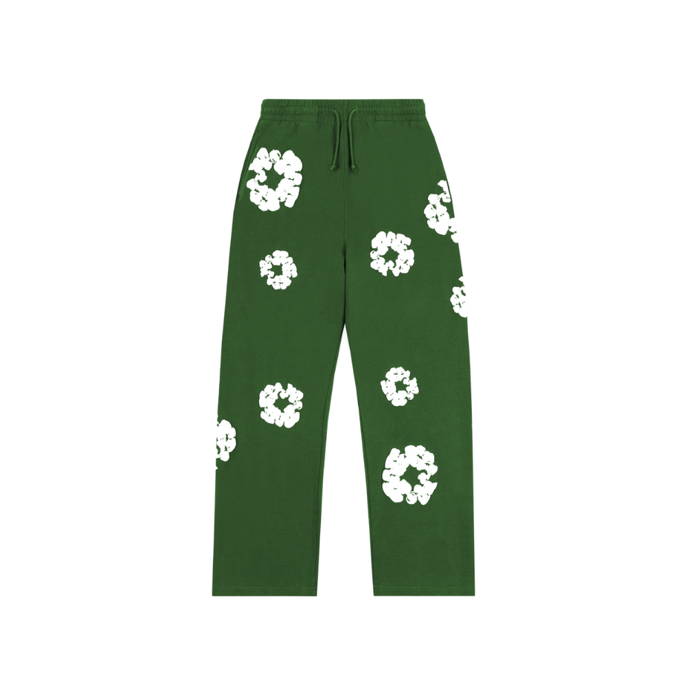 Denim Tears Cotton Wreath Green Sweatpants